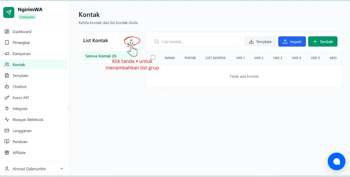 Kontak NgirimWA