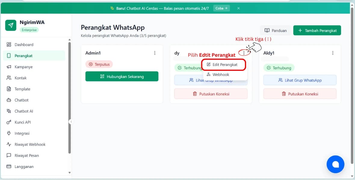 Klik titik tiga