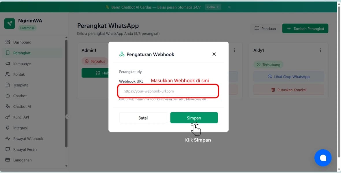 masukkan webhook
